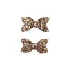 2.5” Rose Gold Glitter Pigtail Bows - Image 2