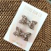 2.5” Rose Gold Glitter Pigtail Bows