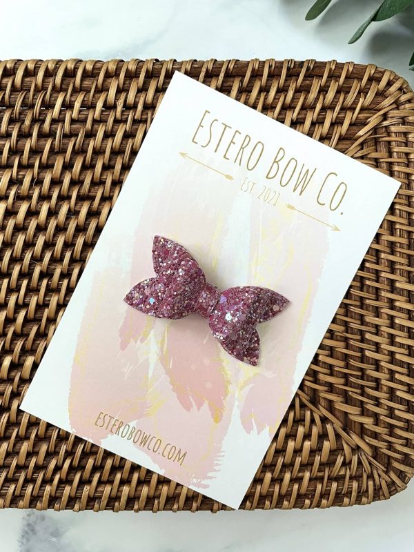 2.5” Plum Glitter Bow