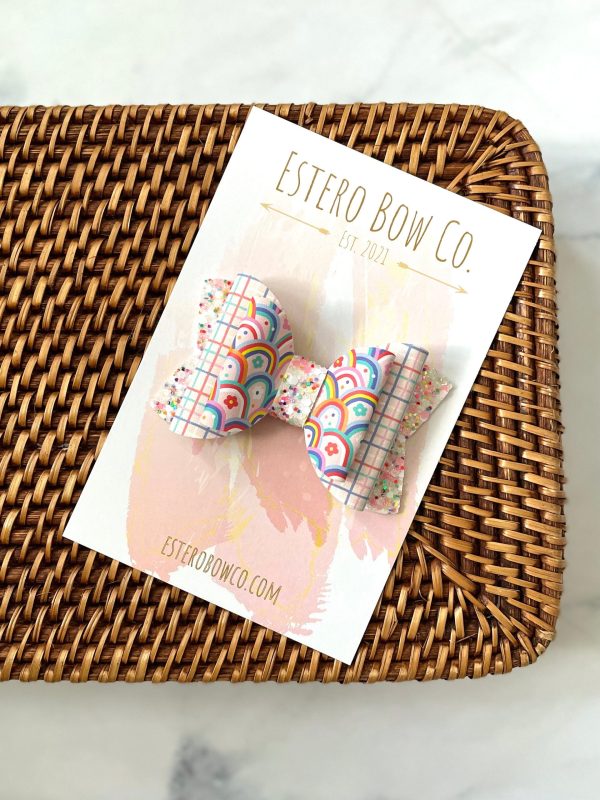 3.5” Rainbow Hair Bow - Image 3