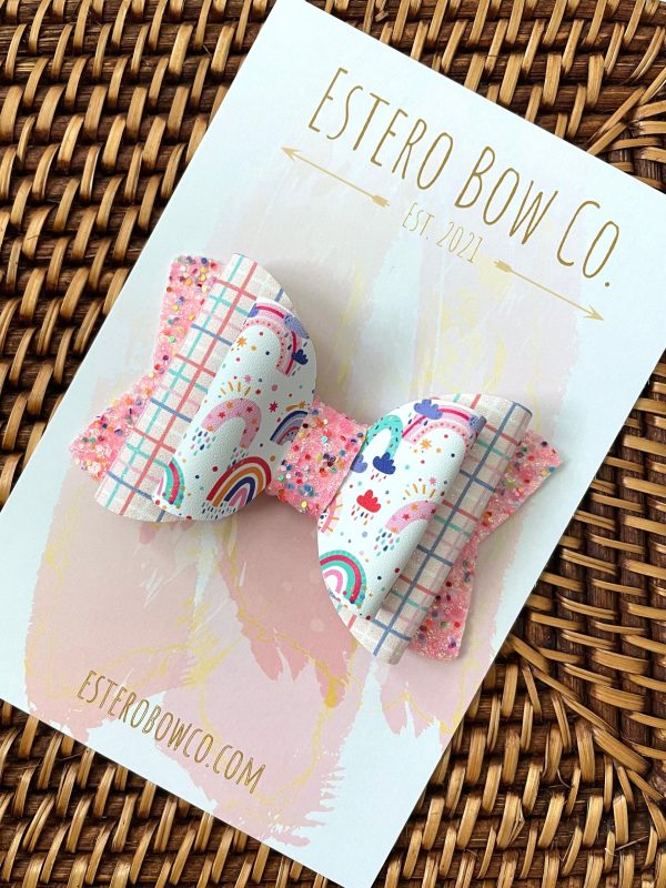 3.5” Rainbow Hair Bow - Image 2