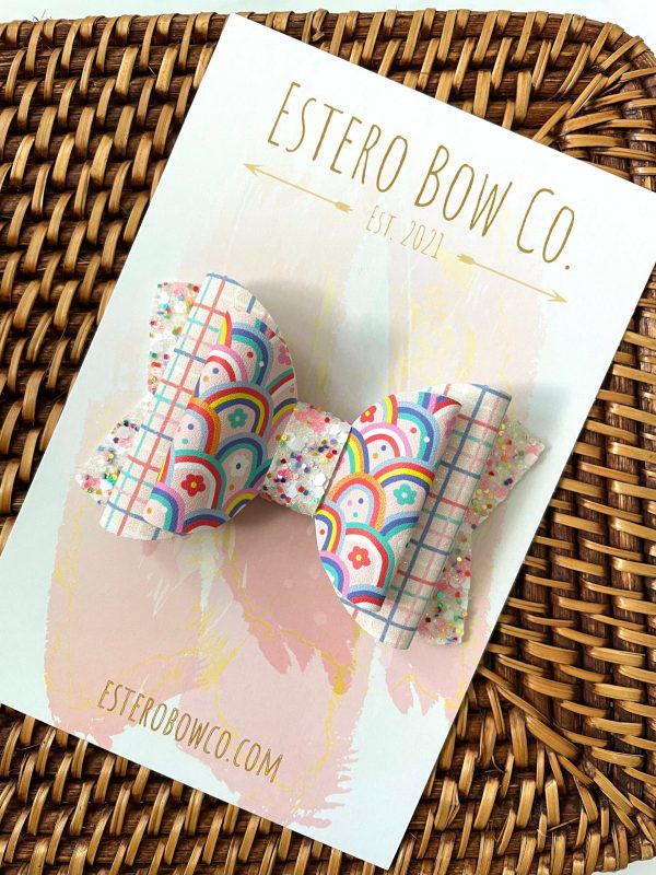3.5” Rainbow Hair Bow - Image 2