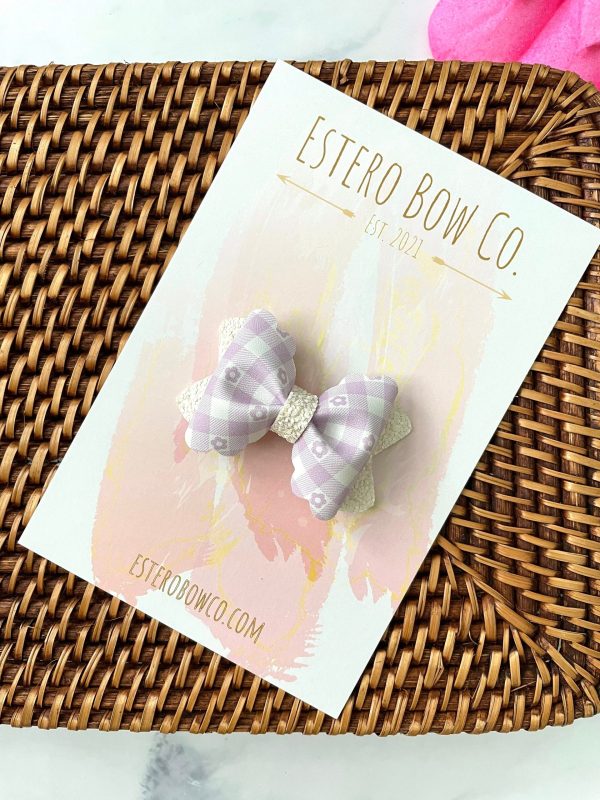 2.5” Purple Gingham Hair Bow