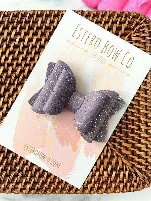 3.5” Purple Minky Plush Hair Bow