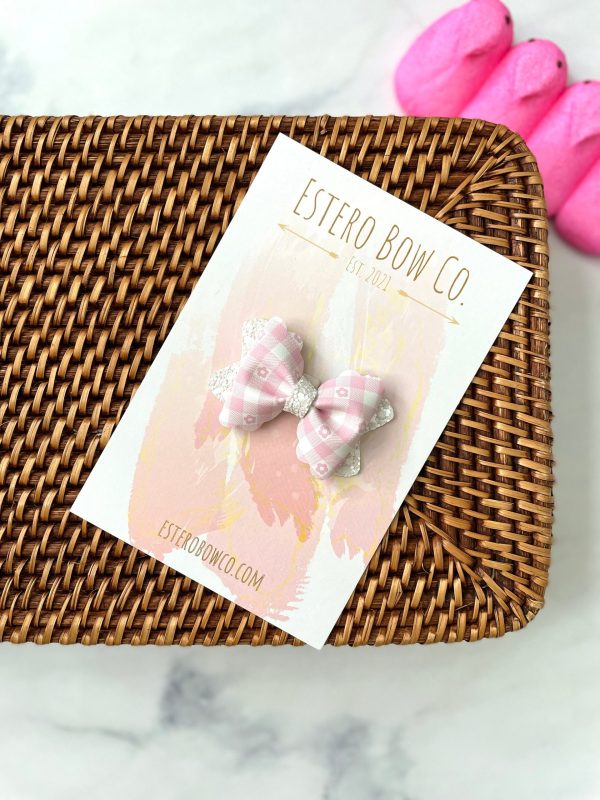 2.5” Pink Gingham Bow