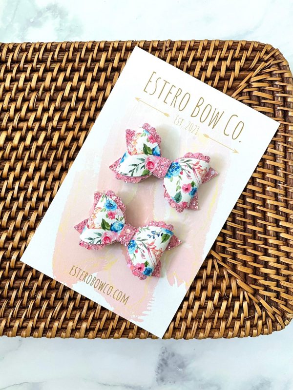 2.5” Flower Princess Pigtail Bows