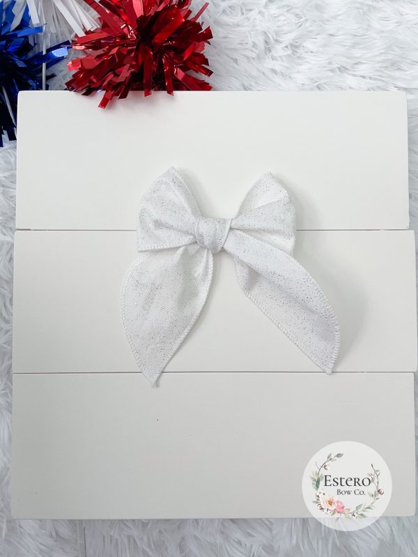 White Sparkle Fable Bow