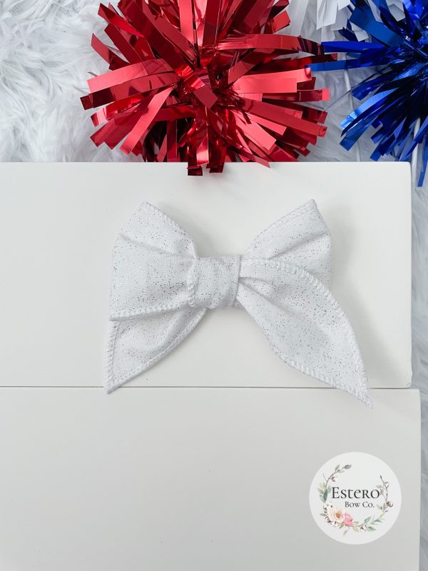 White Sparkle Mini Fable Bow
