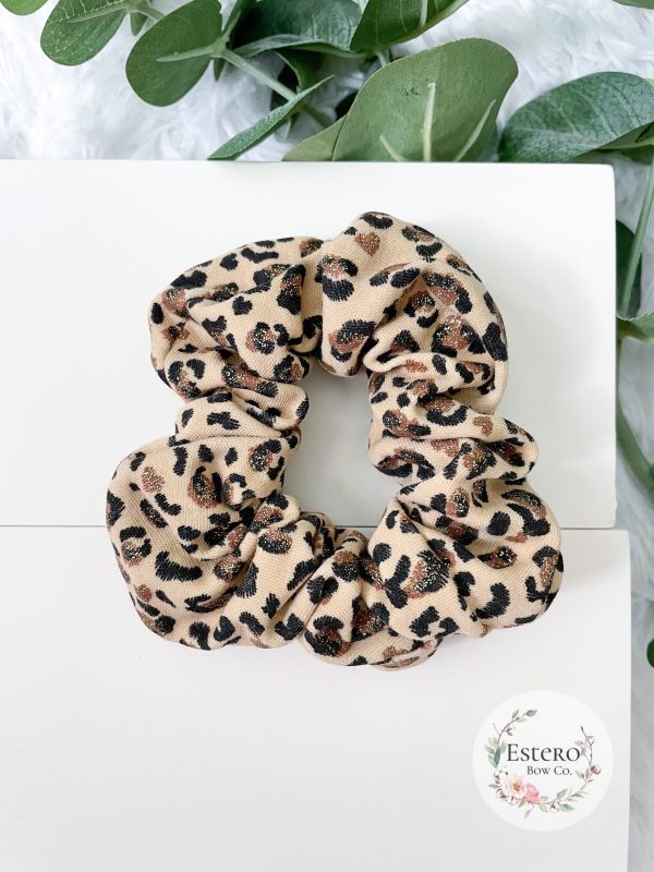Glitter Cheetah Adult Scrunchie