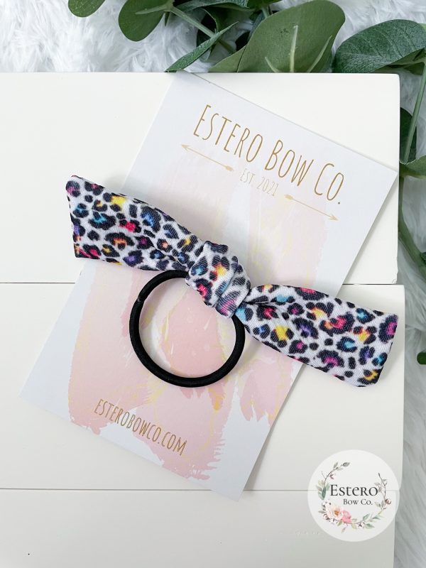 Neon Leopard Knotted Hair Tie - Image 2