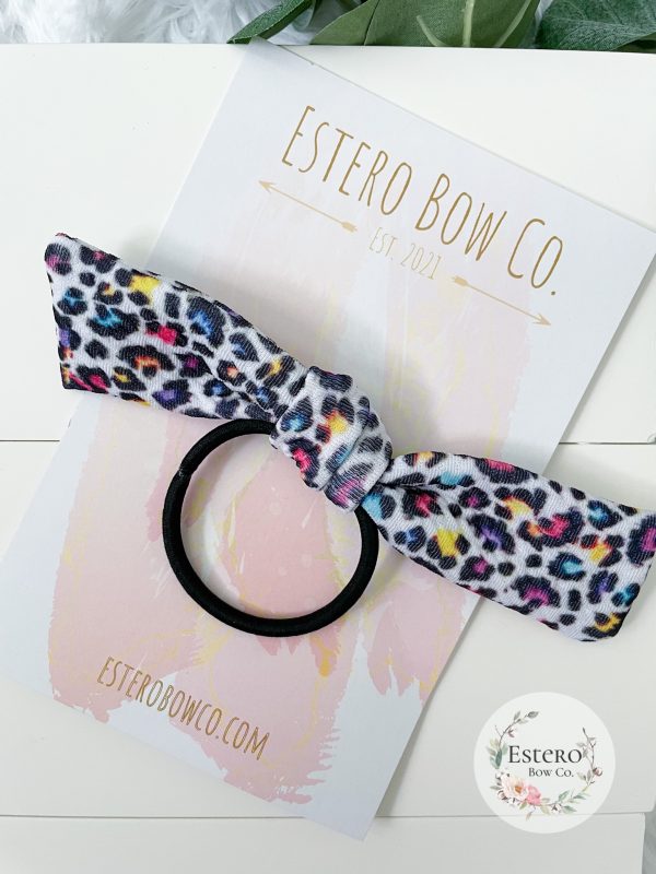 Neon Leopard Knotted Hair Tie - Image 3