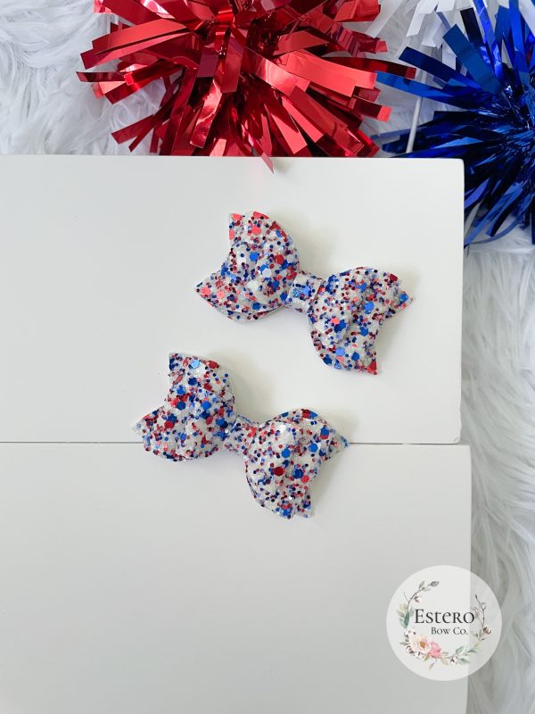 2.5” 4th of July Pigtail Bows