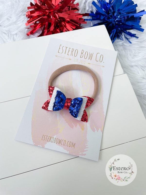 2.5" 4th of July Glitter Hair Bow
