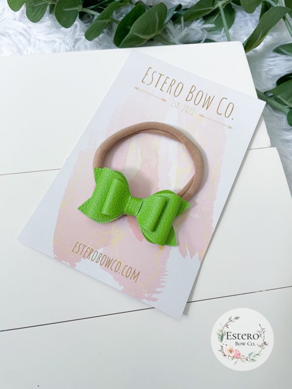 2.5" Bright Summer Green Hair Bow - Image 2