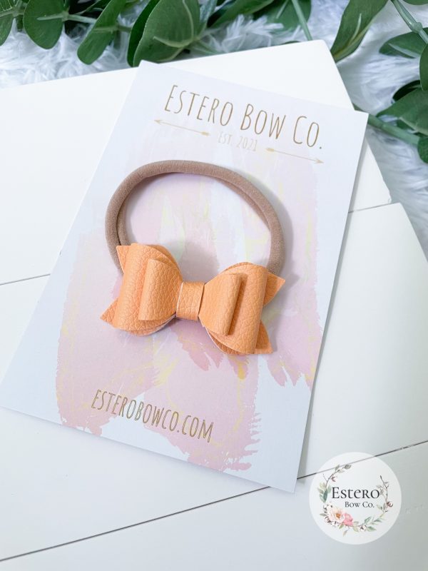 2.5" Bright Summer Orange Hair Bow - Image 2