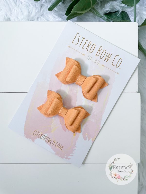 2.5" Bright Summer Orange Hair Bow - Image 3