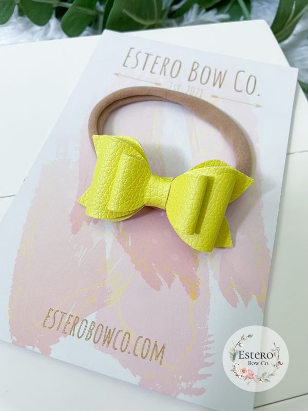 2.5" Bright Summer Yellow Hair Bow - Image 3