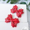 2.5" Scalloped Pinch Red Bandana Bow - Image 2