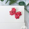 2.5" Scalloped Pinch Red Bandana Bow