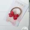 2.5" Scalloped Pinch Red Bandana Bow - Image 3