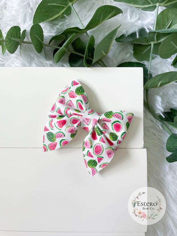3.5” Watermelon Sailor Bow - Image 3