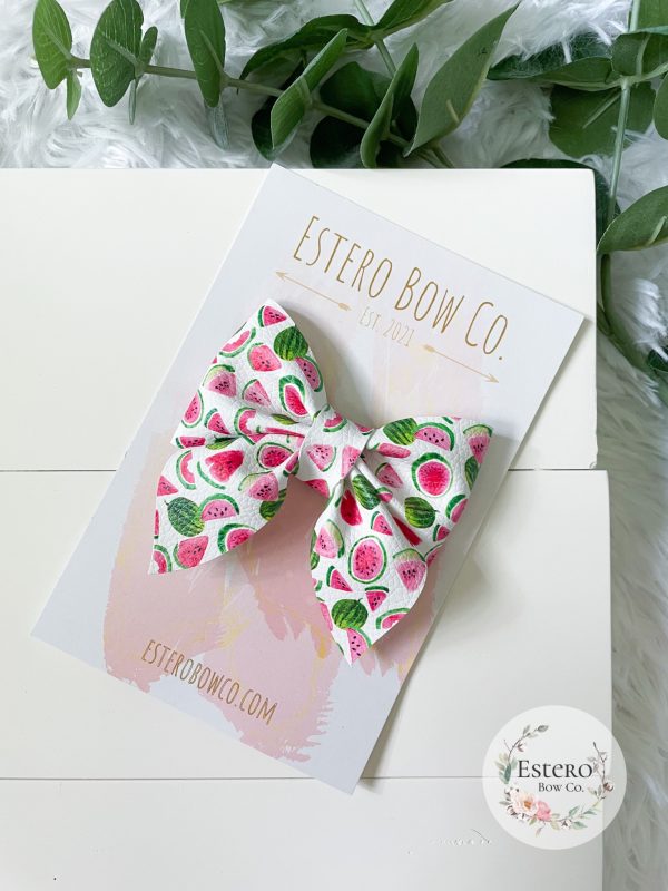 3.5” Watermelon Sailor Bow - Image 2