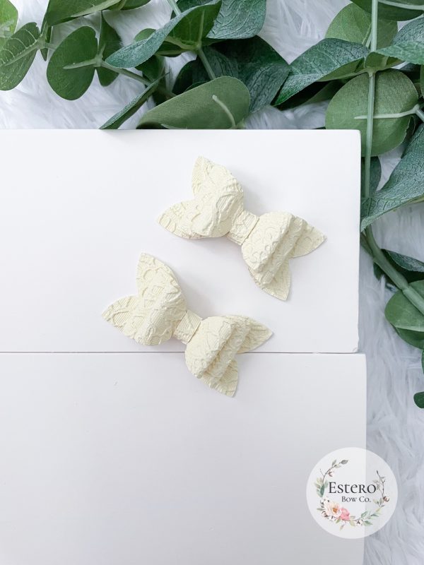 2.5" Pastel Yellow Hair Bow - Image 3