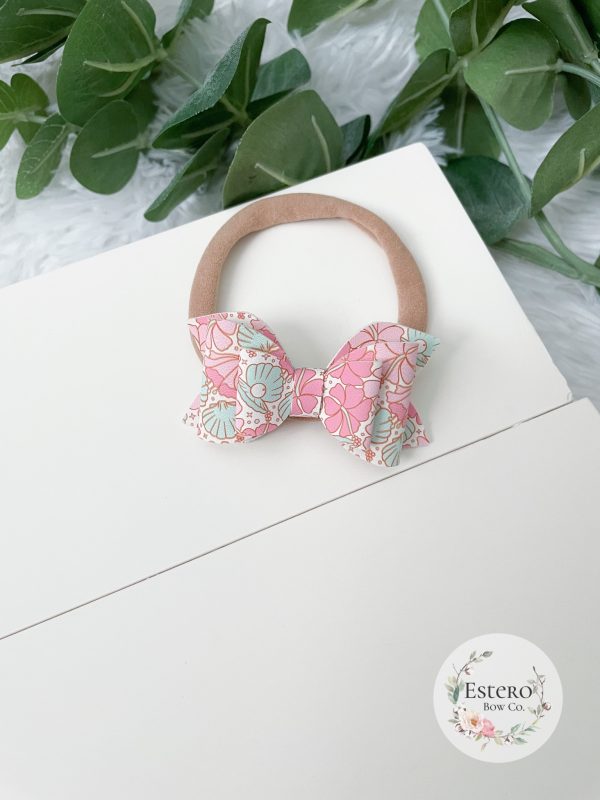 2.5" Seashell Floral Hair Bow - Image 3