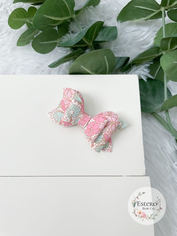 2.5" Seashell Floral Hair Bow - Image 2