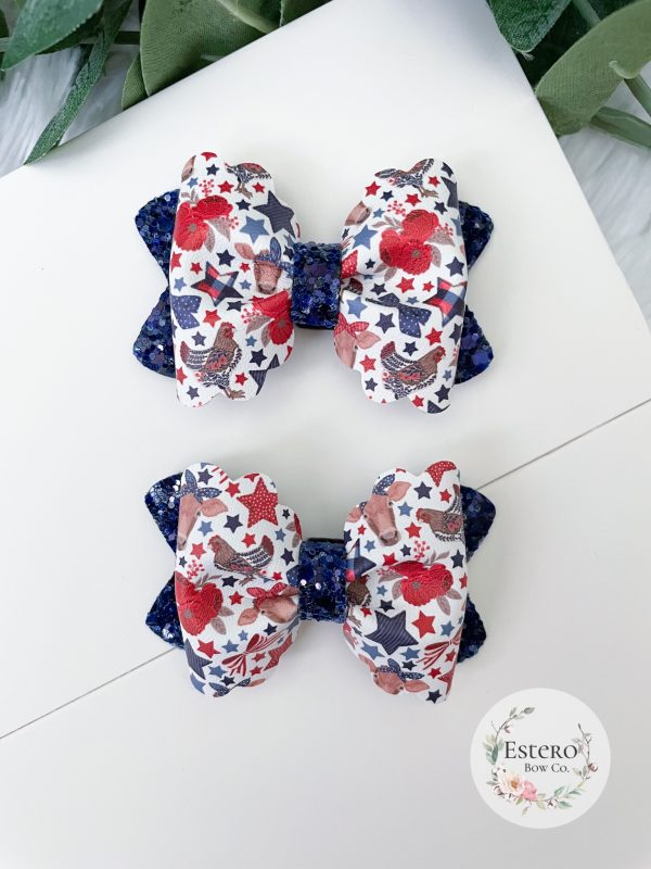 2.5" 4th and Farm Pigtail Bows - Image 4