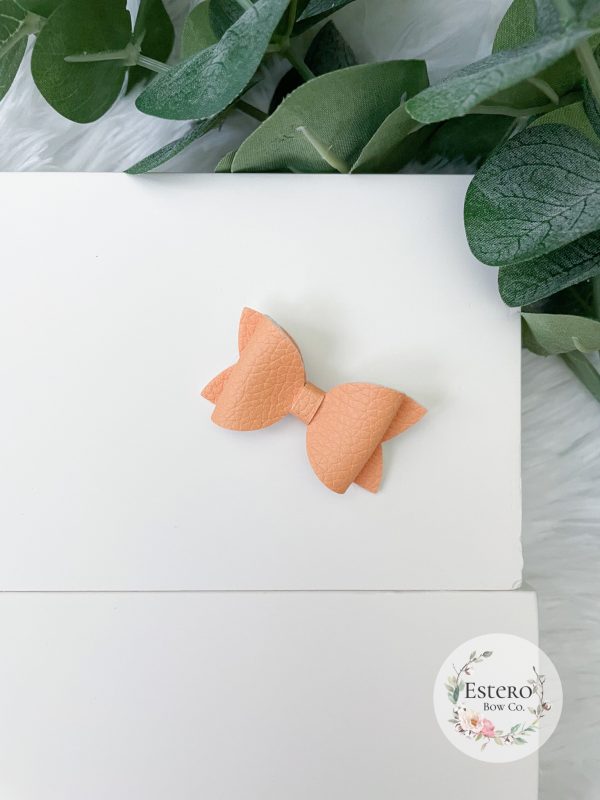 1.72” Bright Summer Orange Hair Bow - Image 2
