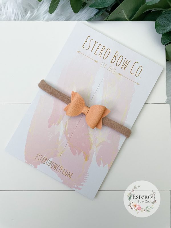 1.72” Bright Summer Orange Hair Bow - Image 3