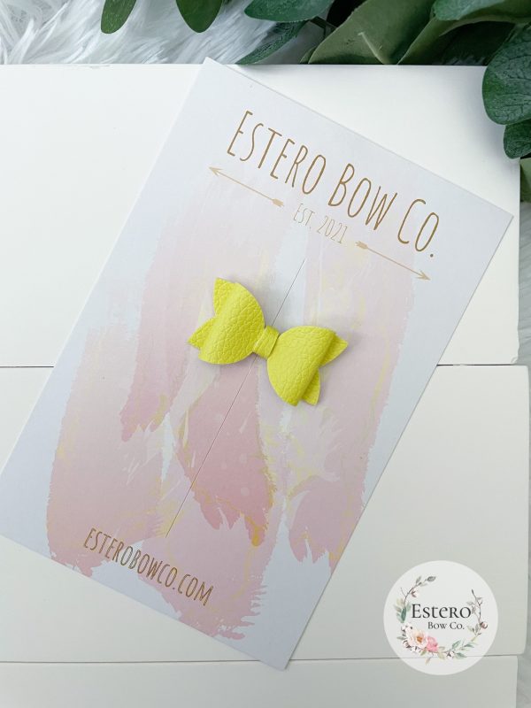 1.72” Bright Summer Yellow Hair Bow - Image 3