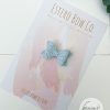 1.72” Embossed Blue Vegan Leather Hair Bow - Image 2