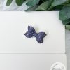 1.72” Polka Dot Denim Vegan Leather Hair Bow - Image 3