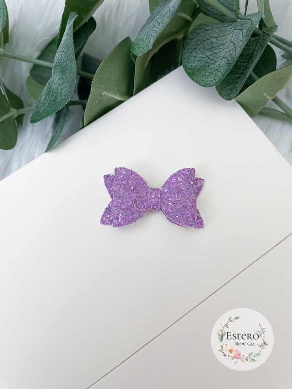 1.72” Purple Glitter Hair Bow