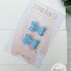1.72” Blue Glitter Pigtail Bows - Image 3