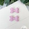 1.72” Pink Vegan Leather Pigtail Bows - Image 3