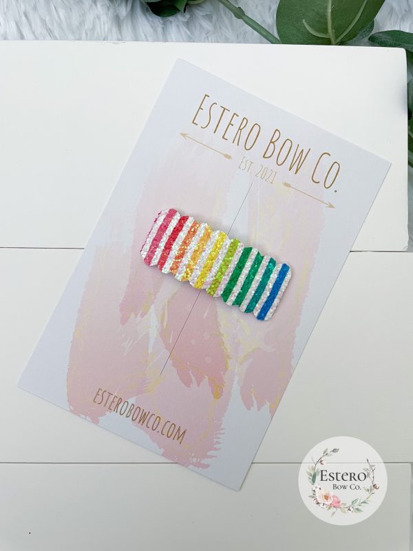 Rainbow Glitter Snap Clip - Image 2