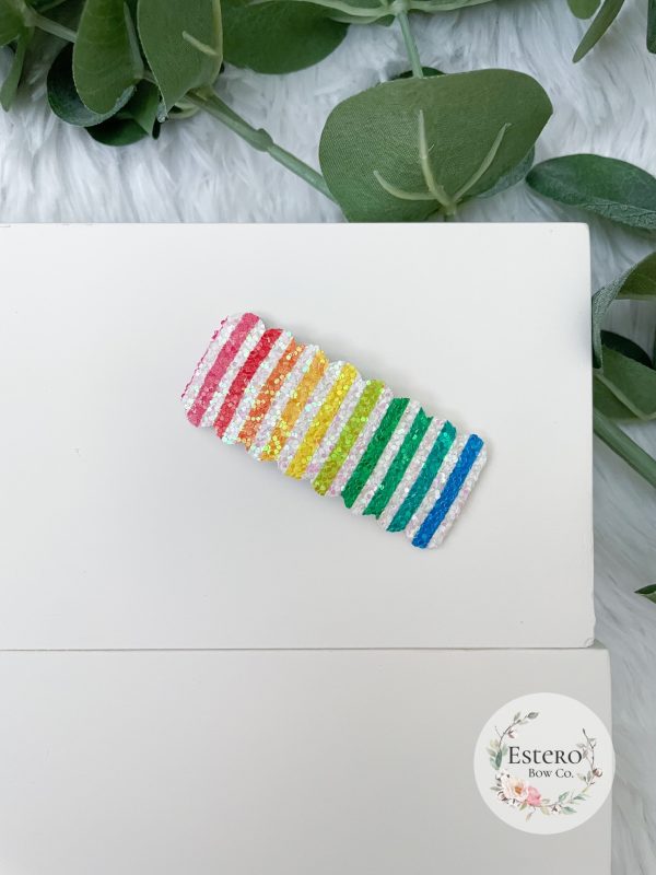 Rainbow Glitter Snap Clip