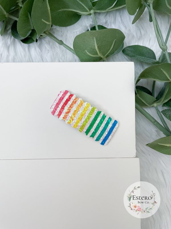 Rainbow Glitter Snap Clip - Image 3