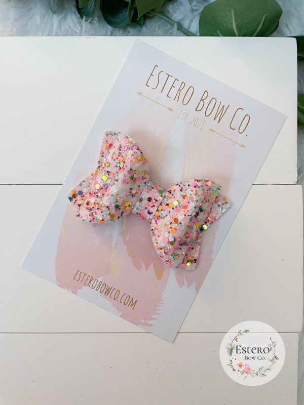 3.5” Frosted Animal Cracker Glitter Hair Bow - Image 4