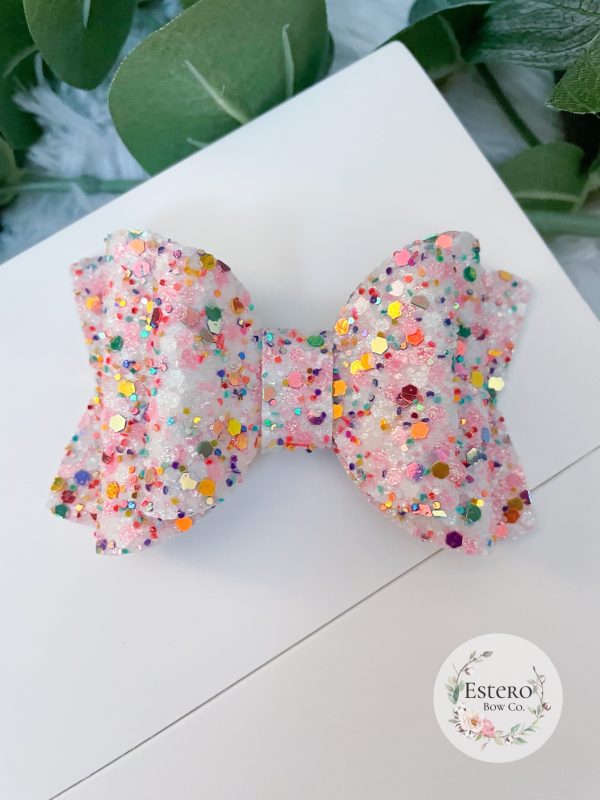 3.5” Frosted Animal Cracker Glitter Hair Bow
