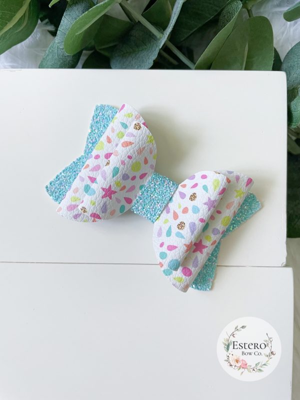 3.5” Bright Summer Mosaic Hair Bow - Image 3