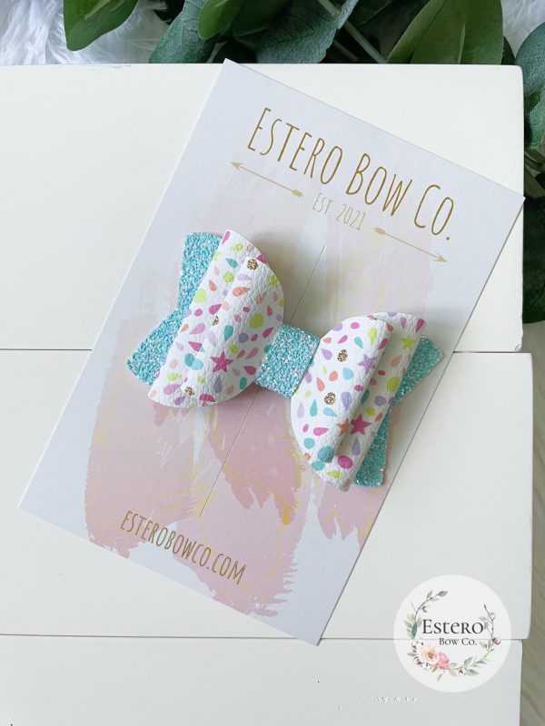 3.5” Bright Summer Mosaic Hair Bow - Image 2