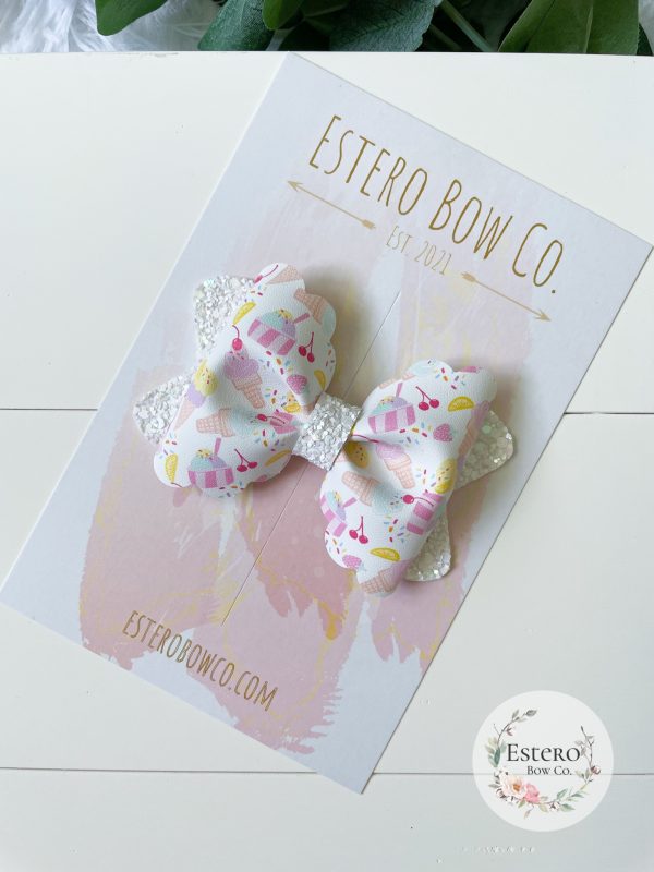 3.5” Ice Cream Shop Hair Bow - Image 2