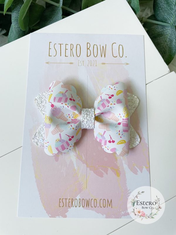 3.5” Ice Cream Shop Hair Bow - Image 3