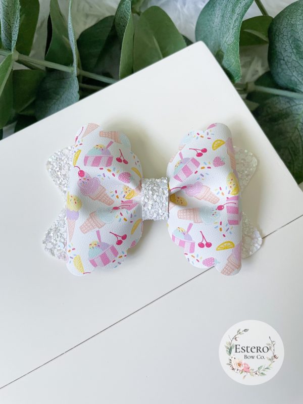 3.5” Ice Cream Shop Hair Bow