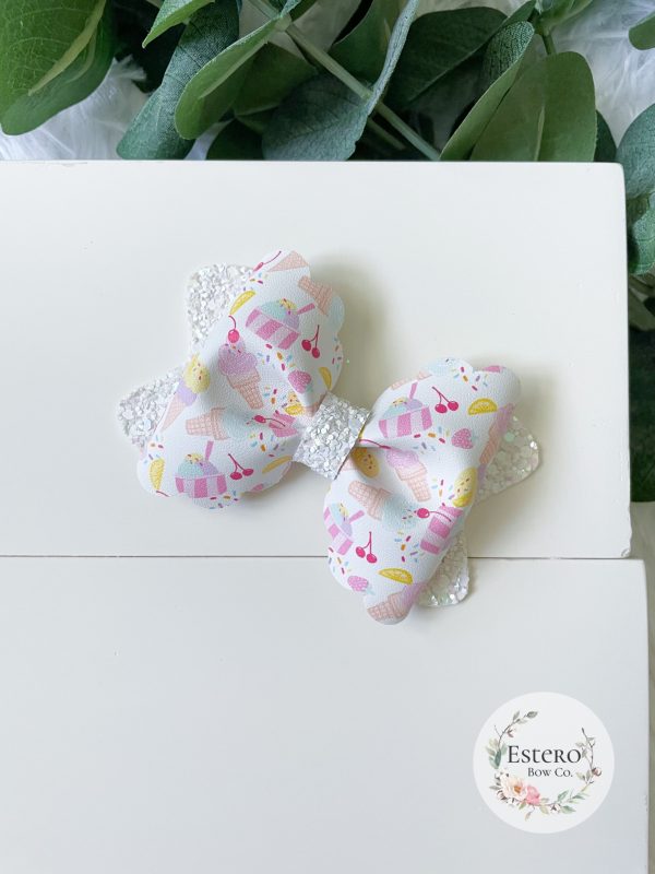 3.5” Ice Cream Shop Hair Bow - Image 4