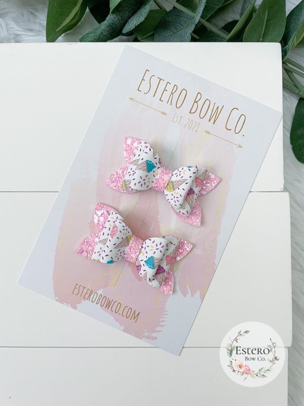 2.5" Ice Cream Hair Bow - Image 5